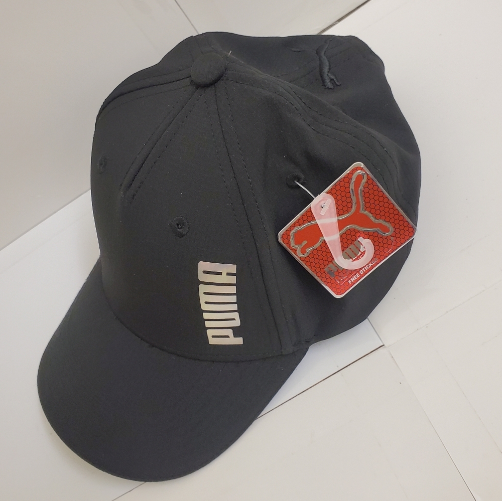 New W tags women's puma black cap adjustabble fit